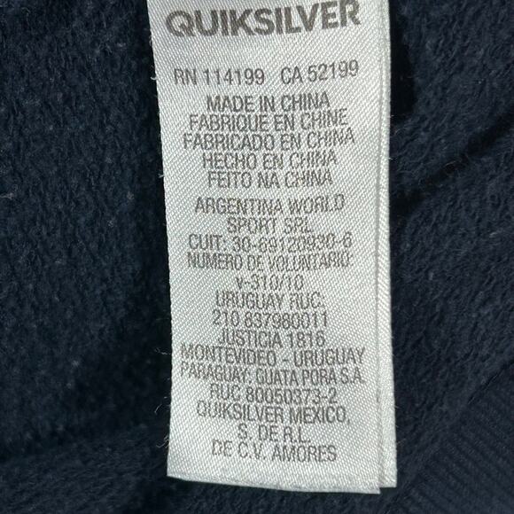 Quiksilver Men's M Hoodie Blue Poly Cotton Blend Quiksilver Boardriding Apparel - Picture 6 of 11